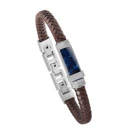Holzkern Herren-Armband Wildrider Sodalith/Braun