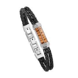Holzkern Herren-Armband Wildrider Zebrano/Schwarz