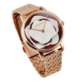 Holzkern Damen-Armbanduhr Rosetta Perlmutt/Jaspis