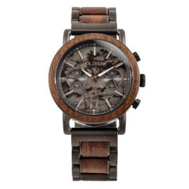 Holzkern Herrenuhr Quarz Chronograph Askja Marmor/Walnuss II