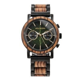 Holzkern Herrenuhr Quarz Chronograph Askja Blatt/Zebrano