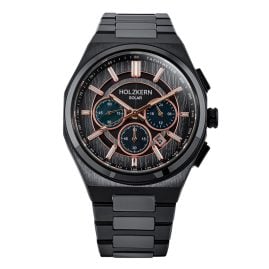 Holzkern Men's Watch Solar Chronograph Photon Ceramic/Black LE