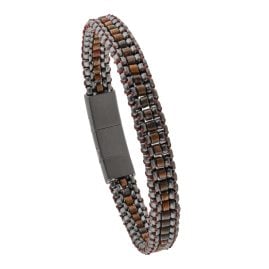Holzkern Men's Stainless Steel Bracelet Offroad Bronzite/Grey