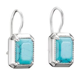 Thomas Sabo H2339-404-17 Ladies' Earrings Elyndra Octagon Turquoise Silver
