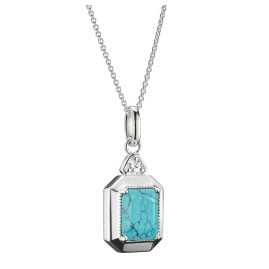 Thomas Sabo KE2366-405-17-L45V Damen-Kette Elyndra Türkisfarbenes Oktagon