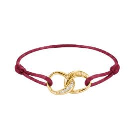Thomas Sabo A2236-M03-10-L24V Damen Textil-Armband Together Vergoldet Rot