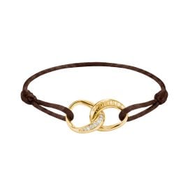 Thomas Sabo A2236-M03-2-L24V Damen Textil-Armband Together Vergoldet Braun