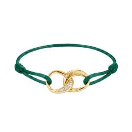 Thomas Sabo A2236-M03-6-L24V Damen Textil-Armband Together Vergoldet Grün