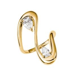 Thomas Sabo TR2545-M01-14 Women's Ring Curved Gold-Plated Cubic Zirconia