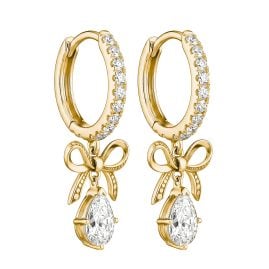 Thomas Sabo CR749-M01-14 Damen-Ohrringe Creolen Schleife mit Zirkonia Goldfarben