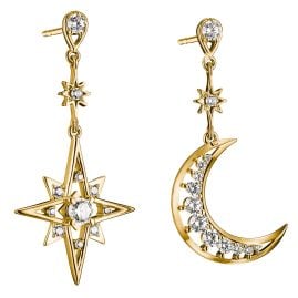 Thomas Sabo H2379-M01-14 Ladies´ Earrings Gold-Coloured Moon Star Cubic Zirconia