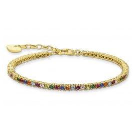 Thomas Sabo A2021-996-7-L19v Ladies' Bracelet Colourful Stones Gold Tone