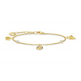 Thomas Sabo A2060-414-14-L19v Ladies' Bracelet with Shells Gold Tone