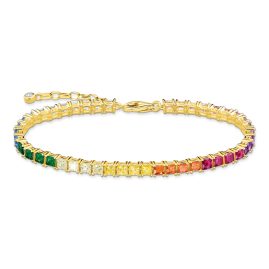 Thomas Sabo A2029-996-7-L19v Tennis Bracelet Colourful Stones Gold Tone