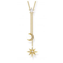 Thomas Sabo KE1900-414-14-L45V Ladies´ Necklace Star & Moon Gold Plated Silver