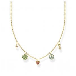 Thomas Sabo KE2123-488-7-L42v Women's Necklace with Symbols Gold Tone colourful