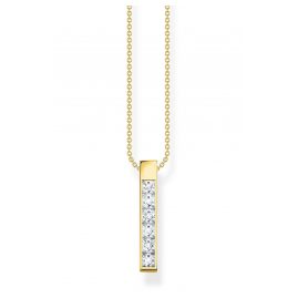 Thomas Sabo KE2113-414-14-L45v Damen-Halskette Weiße Steine Goldfarben