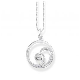 Thomas Sabo KE2143-051-14-L45v Women's Necklace Wave with White Stones Silver