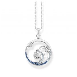 Thomas Sabo KE2143-644-1-L45v Ladies' Necklace Wave with Blue Stones