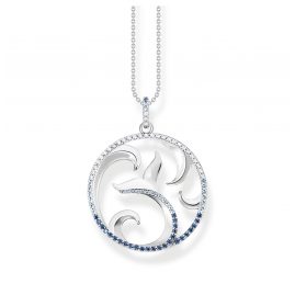 Thomas Sabo KE2145-644-1-L50v Ladies' Necklace Tail Fin and Wave with Blue Stones