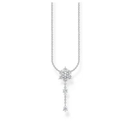 Thomas Sabo KE2171-051-14-L45v Women's Silver Necklace Snowflake White Stones