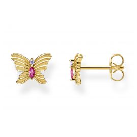 Thomas Sabo H2100-995-7 Stud Earrings Butterfly Gold Plated Silver