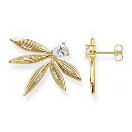Thomas Sabo H2106-414-14 Women's Earrings Leaves Gold Plated Silver