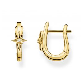 Thomas Sabo CR654-414-39 Women's Hoop Earrings Star Gold Plated Silver
