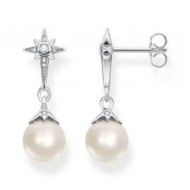 Thomas Sabo H2118-167-14 Damen-Ohrringe Perle mit Stern Silber