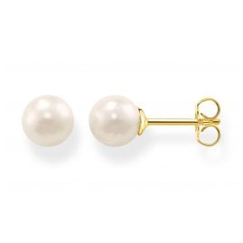 Thomas Sabo H1430-430-14 Ladies' Stud Earrings Gold Tone Pearl