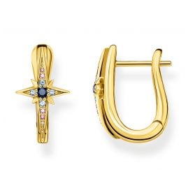 Thomas Sabo CR678-959-7 Women's Hoop Earrings Royalty Star Gold Tone