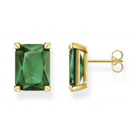 Thomas Sabo H2167-472-6 Ladies' Stud Earrings Green Stone Gold Tone