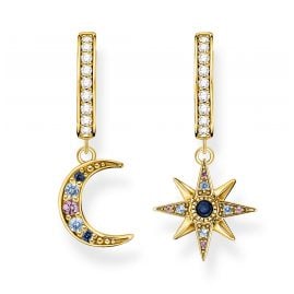 Thomas Sabo CR682-959-7 Ladies' Hoop Earrings Royalty Star & Moon Gold Tone