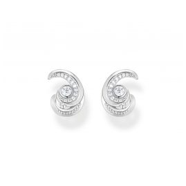 Thomas Sabo H2226-051-14 Women's Stud Earrings Silver Wave with Stones