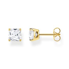 Thomas Sabo H2174-414-14 Ladies' Stud Earrings Gold Tone White Stone