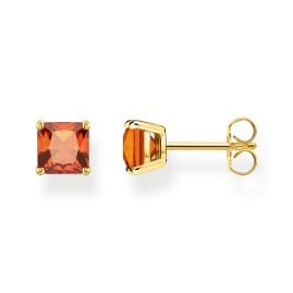 Thomas Sabo H2174-472-8 Ladies' Stud Earrings Gold Tone Orange Stone
