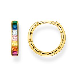Thomas Sabo CR668-996-7 Damen-Creolen Ohrringe Bunte Steine Pavé Vergoldet