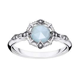 Anello Thomas Sabo Donna In Argento 925 Con Acquamarina E Diamanti - D-TR0043-902-31-54