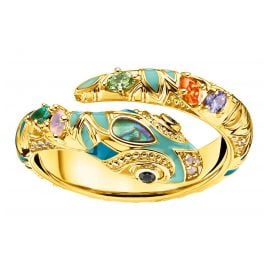 Thomas Sabo TR2286-974-7 Ladies' Ring Colourful Snake gold-plated Silver