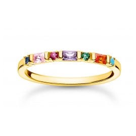 Thomas Sabo TR2348-488-7 Ladies' Ring Gold Tone Colourful Stones
