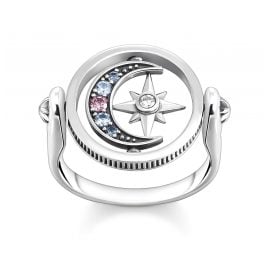 Thomas Sabo TR2377-945-7 Ring für Damen Royalty Stern & Mond Silber