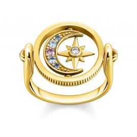 Thomas Sabo TR2377-959-7 Women's Ring Royalty Star & Moon Gold-Coloured