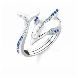 Thomas Sabo TR2384-644-1 Silver Ring Dolphine with Blue Stones