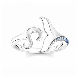 Thomas Sabo TR2385-644-1 Ladies' Ring Fin Tail and Wave with Blue Stones