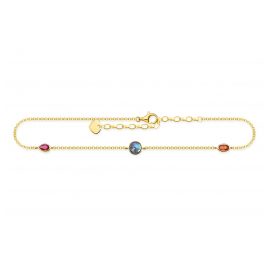 Thomas Sabo AK0020-995-7-L27v Anklet Colourful Stones Gold-Plated Silver