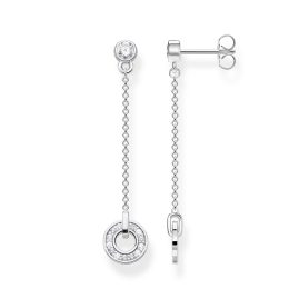 Thomas Sabo H2063-051-14 Silver Dangle Earrings Circle with White Stones