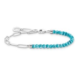 Thomas Sabo A2099-404-17 Charm Bracelet Silver and Turquoise Beads