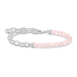 Thomas Sabo A2098-034-9-L17 Bracelet for Charms Silver and Soft Pink Beads