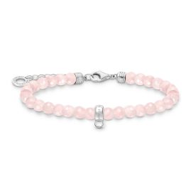 Thomas Sabo A2097-034-9-L19v Charm Bracelet with Soft Pink Beads