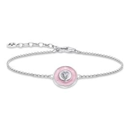 Thomas Sabo A2143-691-9-L19V Damen Silber-Armband mit Herz Rosa